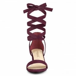 Allegra K Shoes Women's Open Toe Block Heel Lace Up Sandals 40 Allegra K Shoes Women's Open Toe Block Heel Lace Up Sandals