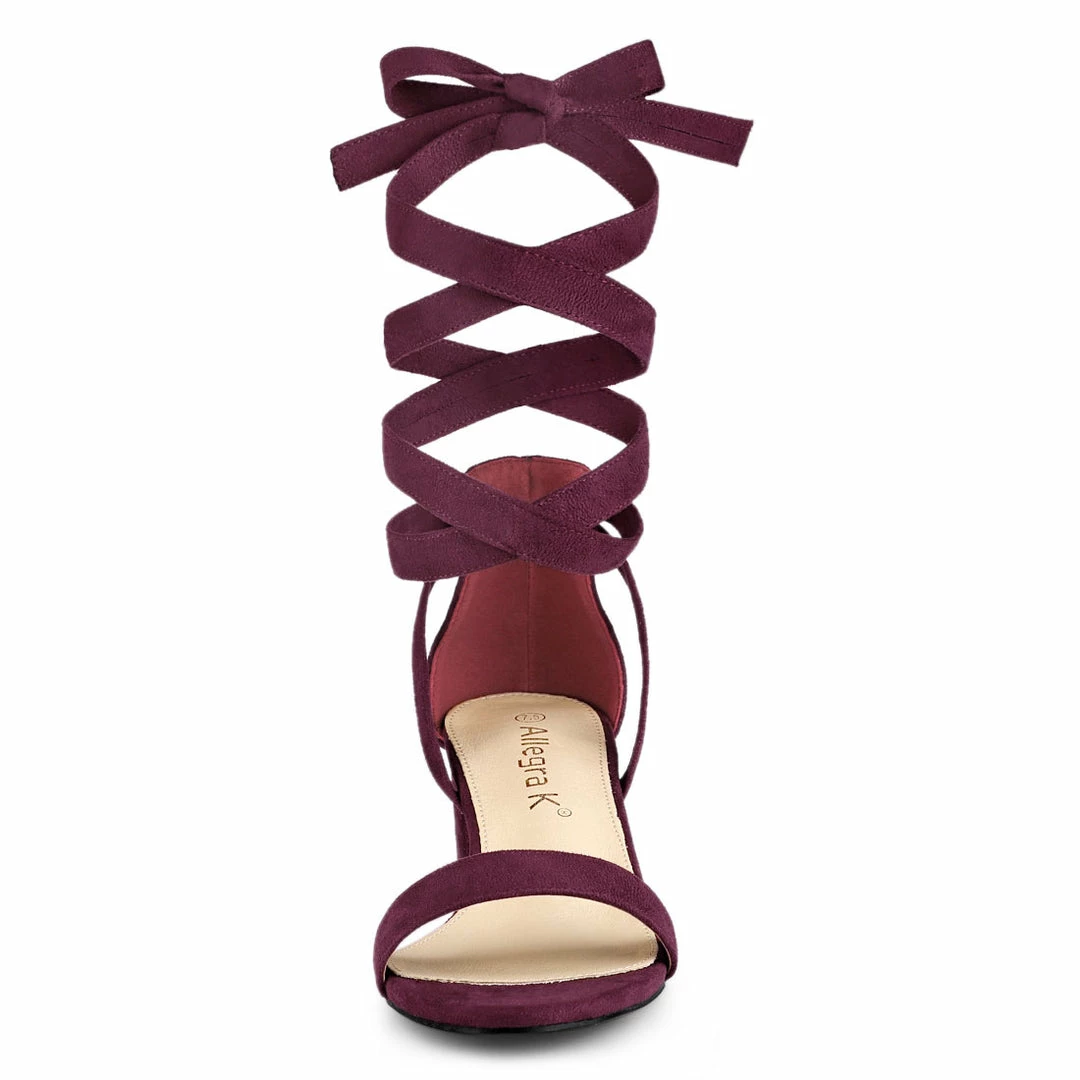 Allegra K Shoes Women's Open Toe Block Heel Lace Up Sandals 20 Allegra K Shoes Women's Open Toe Block Heel Lace Up Sandals