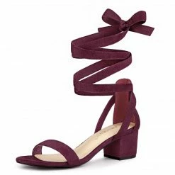 Allegra K Shoes Women's Open Toe Block Heel Lace Up Sandals 38 Allegra K Shoes Women's Open Toe Block Heel Lace Up Sandals