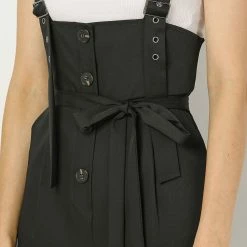 Allegra K Women's High Waist Wide Leg Belted Button Long Overall Jumpsuit 57 Allegra K Women's High Waist Wide Leg Belted Button Long Overall Jumpsuit