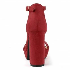 Allegra K Shoes Women's Platform Ankle Strap Chunky High Heel Sandals