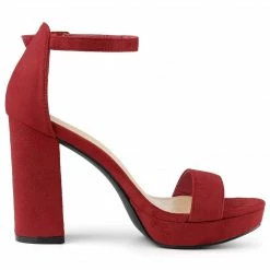 Allegra K Shoes Women's Platform Ankle Strap Chunky High Heel Sandals