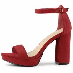 Allegra K Shoes Women's Platform Ankle Strap Chunky High Heel Sandals