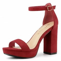 Allegra K Shoes Women's Platform Ankle Strap Chunky High Heel Sandals