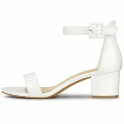 Allegra K Women's Open Toe Low Block Heel Ankle Strap Sandals