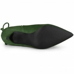 Allegra K Women's Pointed Toe Kitten Heel Ankle Booties Shoes