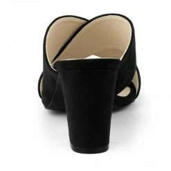 Allegra K Shoes Women's Crisscross Strap Block Heel Slide Sandals 42 Allegra K Shoes Women's Crisscross Strap Block Heel Slide Sandals