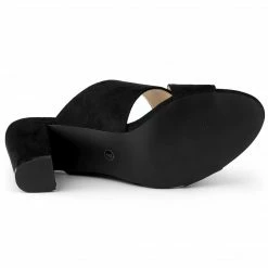 Allegra K Shoes Women's Crisscross Strap Block Heel Slide Sandals 44 Allegra K Shoes Women's Crisscross Strap Block Heel Slide Sandals