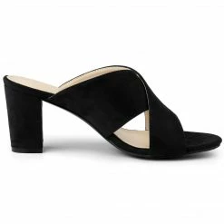 Allegra K Shoes Women's Crisscross Strap Block Heel Slide Sandals 45 Allegra K Shoes Women's Crisscross Strap Block Heel Slide Sandals