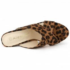 Allegra K Shoes Women's Crisscross Strap Block Heel Slide Sandals 36 Allegra K Shoes Women's Crisscross Strap Block Heel Slide Sandals
