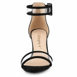 Allegra K Shoes Women's Clear Open Toe Ankle Strap Chunky Heel Sandals 27 Allegra K Shoes Women's Clear Open Toe Ankle Strap Chunky Heel Sandals
