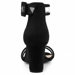 Allegra K Shoes Women's Clear Open Toe Ankle Strap Chunky Heel Sandals 28 Allegra K Shoes Women's Clear Open Toe Ankle Strap Chunky Heel Sandals