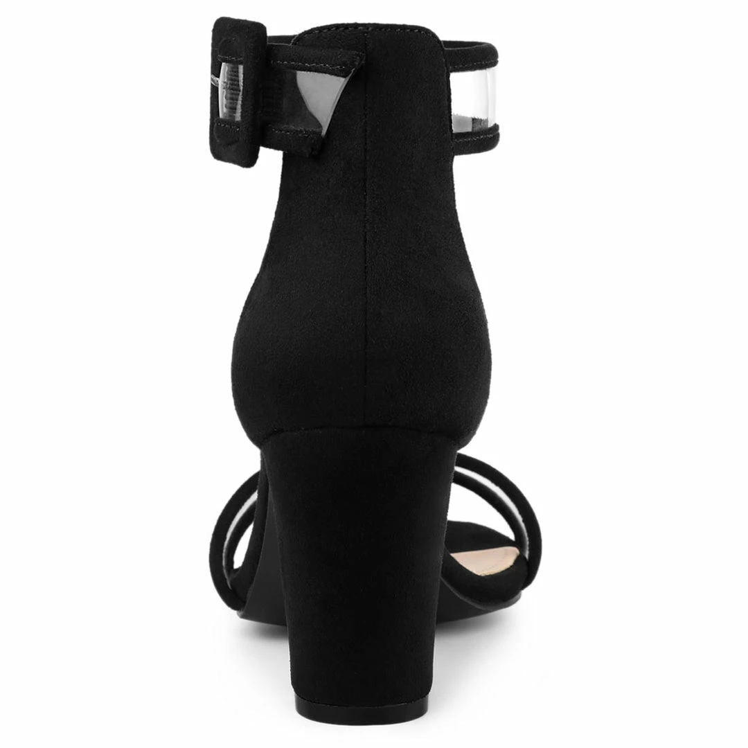 Allegra K Shoes Women's Clear Open Toe Ankle Strap Chunky Heel Sandals 14 Allegra K Shoes Women's Clear Open Toe Ankle Strap Chunky Heel Sandals