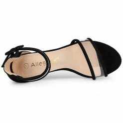 Allegra K Shoes Women's Clear Open Toe Ankle Strap Chunky Heel Sandals 29 Allegra K Shoes Women's Clear Open Toe Ankle Strap Chunky Heel Sandals
