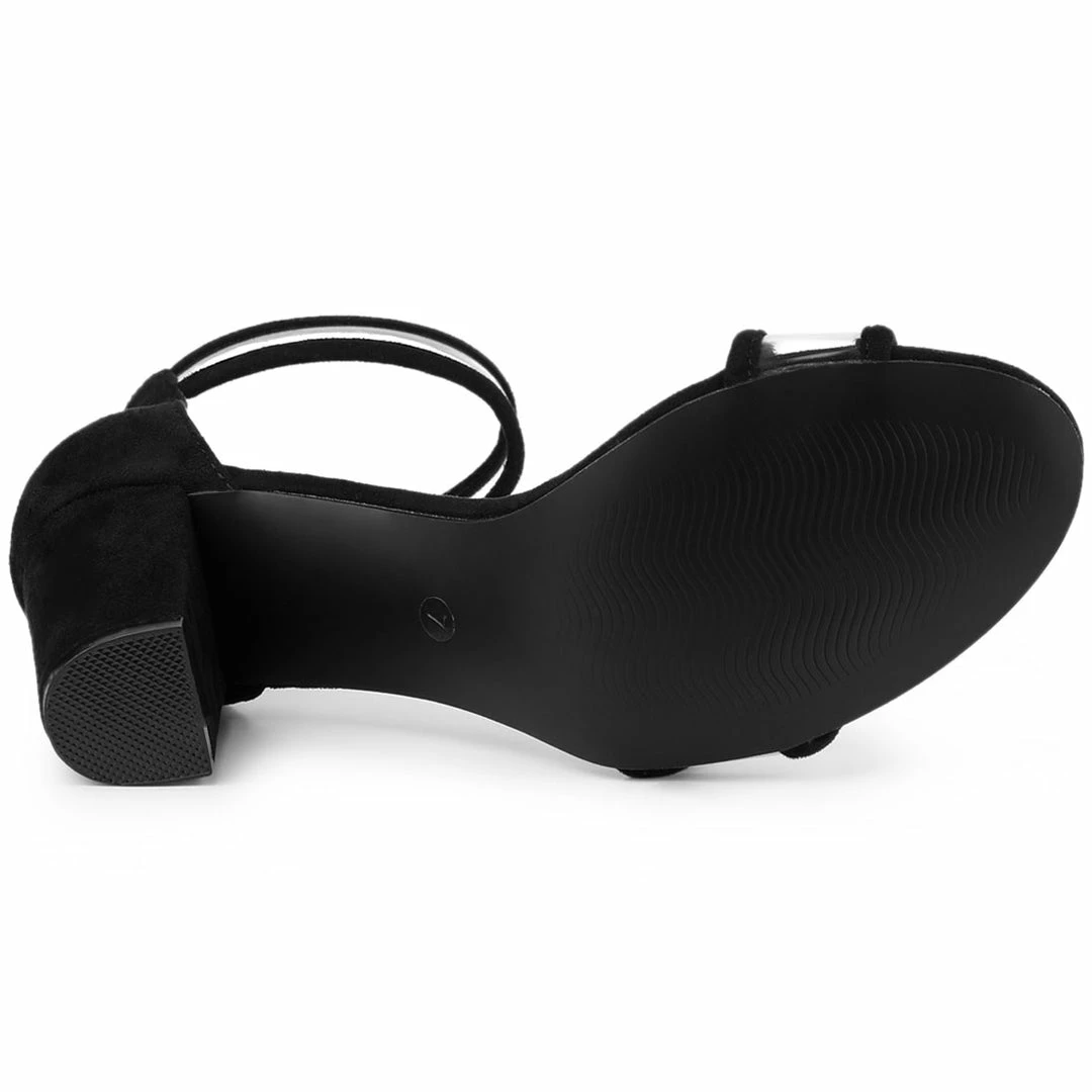 Allegra K Shoes Women's Clear Open Toe Ankle Strap Chunky Heel Sandals 16 Allegra K Shoes Women's Clear Open Toe Ankle Strap Chunky Heel Sandals