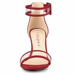 Allegra K Shoes Women's Clear Open Toe Ankle Strap Chunky Heel Sandals 20 Allegra K Shoes Women's Clear Open Toe Ankle Strap Chunky Heel Sandals