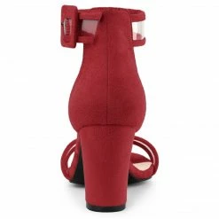 Allegra K Shoes Women's Clear Open Toe Ankle Strap Chunky Heel Sandals 21 Allegra K Shoes Women's Clear Open Toe Ankle Strap Chunky Heel Sandals