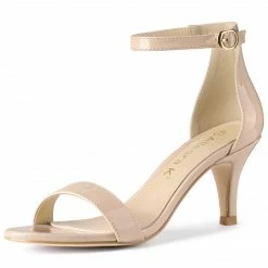 Allegra K Women's Ankle Strap High Heeled Open Toe Stiletto Heels Sandals Shoes