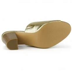 Allegra K Shoes Women's Open Toe Slide Chunky Heels Sandals