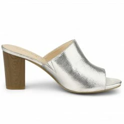 Allegra K Shoes Women's Open Toe Slide Chunky Heels Sandals