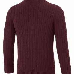 Allegra K HZ161106 R10 Men Turtleneck Long Sleeves Pullover Cable Knitted Sweater 34 Allegra K HZ161106 R10 Men Turtleneck Long Sleeves Pullover Cable Knitted Sweater