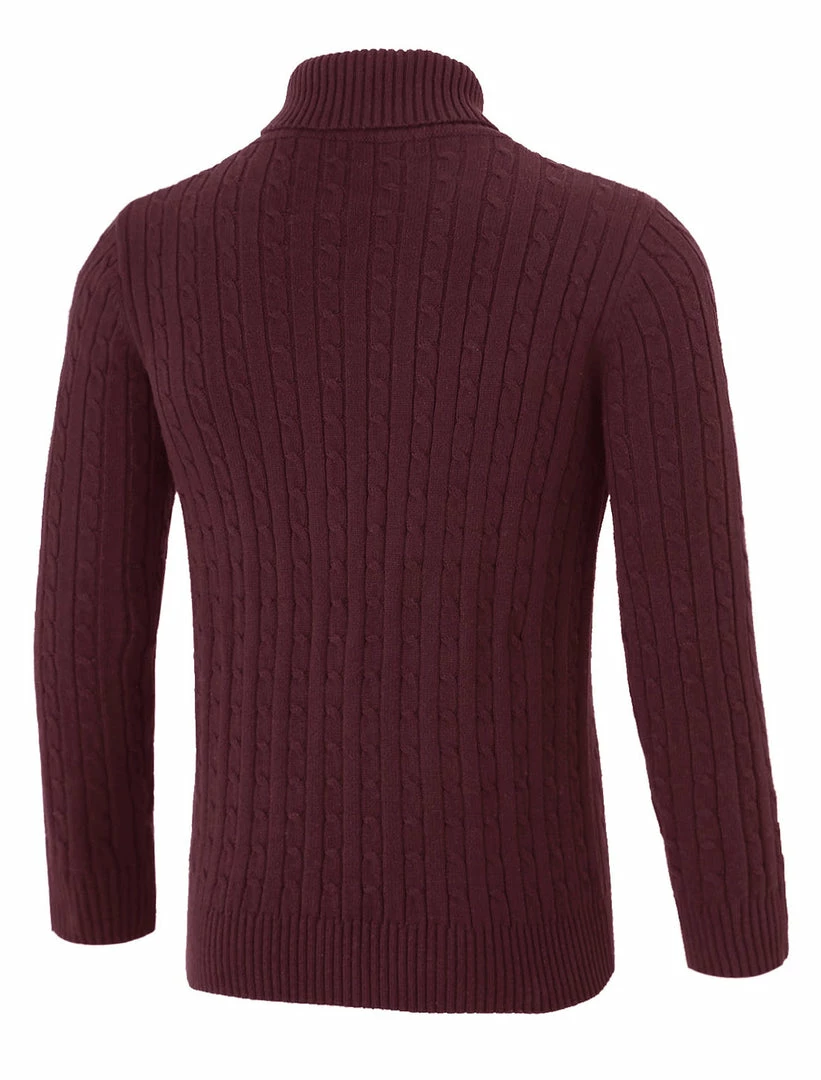 Allegra K HZ161106 R10 Men Turtleneck Long Sleeves Pullover Cable Knitted Sweater 13 Allegra K HZ161106 R10 Men Turtleneck Long Sleeves Pullover Cable Knitted Sweater