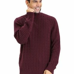 Allegra K HZ161106 R10 Men Turtleneck Long Sleeves Pullover Cable Knitted Sweater 32 Allegra K HZ161106 R10 Men Turtleneck Long Sleeves Pullover Cable Knitted Sweater
