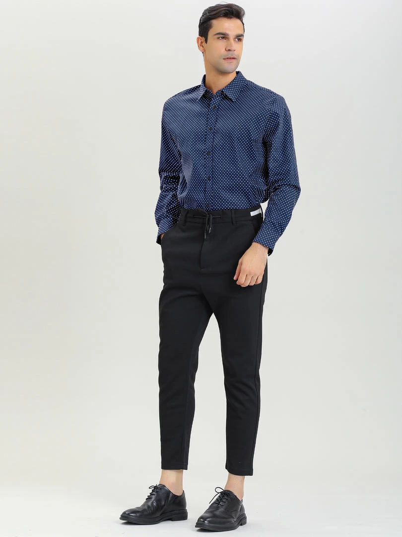 Allegra K Men's Shirts Long Sleeve Polka Dots Prints Slim Fit Button Up Casual Shirt 36 Allegra K Men's Shirts Long Sleeve Polka Dots Prints Slim Fit Button Up Casual Shirt