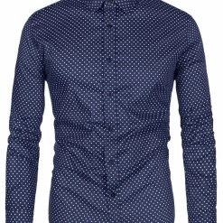 Allegra K Men's Shirts Long Sleeve Polka Dots Prints Slim Fit Button Up Casual Shirt 94 Allegra K Men's Shirts Long Sleeve Polka Dots Prints Slim Fit Button Up Casual Shirt