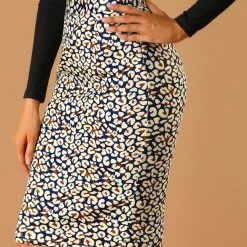 Allegra K Women's Knee Length Work High Waisted Leopard Pencil Skirt 17 Allegra K Women's Knee Length Work High Waisted Leopard Pencil Skirt