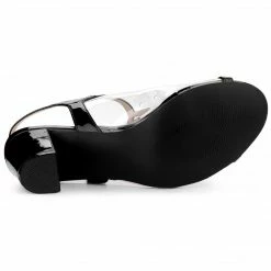 Allegra K Women's Clear Peep Toe Chunky Heel Lucite Sandals