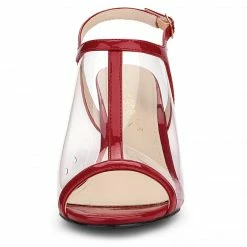 Allegra K Women's Clear Peep Toe Chunky Heel Lucite Sandals