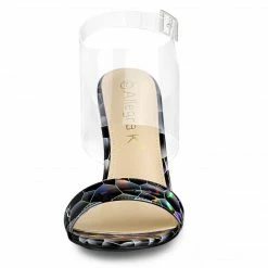 Allegra K Women's Opened Toe Block High Heels Clear Sandals 18 Allegra K Women's Opened Toe Block High Heels Clear Sandals