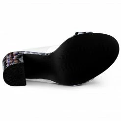 Allegra K Women's Opened Toe Block High Heels Clear Sandals 21 Allegra K Women's Opened Toe Block High Heels Clear Sandals