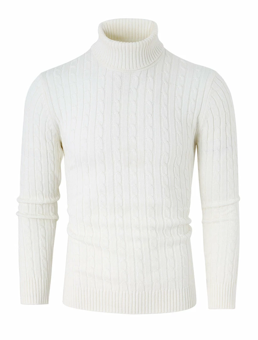 Allegra K HZ161106 R10 Men Turtleneck Long Sleeves Pullover Cable Knitted Sweater 5 Allegra K HZ161106 R10 Men Turtleneck Long Sleeves Pullover Cable Knitted Sweater