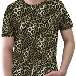 Allegra K Men's Prints Shirts Round Neck Pattern Short Sleeve T Shirt