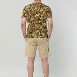 Allegra K Men's Prints Shirts Round Neck Pattern Short Sleeve T Shirt