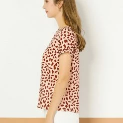 Allegra K Women's Casual Cute Irregular Dot Print Short Sleeve Top Round Neck Basic T-shirt 13 Allegra K Women's Casual Cute Irregular Dot Print Short Sleeve Top Round Neck Basic T-shirt