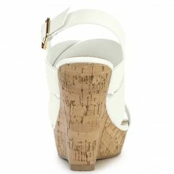 Allegra K Shoes Women's Wood Decoration Strappy Platform Wedge Sandals