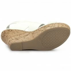 Allegra K Shoes Women's Wood Decoration Strappy Platform Wedge Sandals