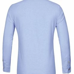 Allegra K Men Casual Banded Collar Button Down Long Sleeves Lightweight Henley Shirt