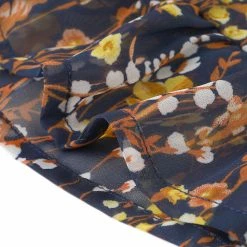 Allegra K Women's Floral A-line Smocked Waist Tiered Ruffled Chiffon Mini Dress