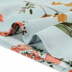 Allegra K Women's Floral Printed V Neck Asymmetric Flare Spaghetti Strap Dress