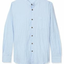 Allegra K Men Banded Collar Shirt Washed Cotton Long Sleeve Casual Button Down Shirts 53 Allegra K Men Banded Collar Shirt Washed Cotton Long Sleeve Casual Button Down Shirts