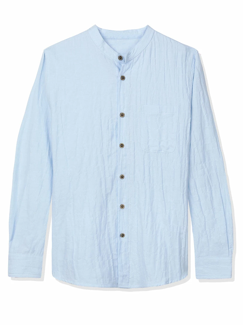 Allegra K Men Banded Collar Shirt Washed Cotton Long Sleeve Casual Button Down Shirts 18 Allegra K Men Banded Collar Shirt Washed Cotton Long Sleeve Casual Button Down Shirts