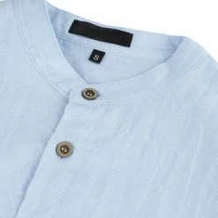 Allegra K Men Banded Collar Shirt Washed Cotton Long Sleeve Casual Button Down Shirts 54 Allegra K Men Banded Collar Shirt Washed Cotton Long Sleeve Casual Button Down Shirts