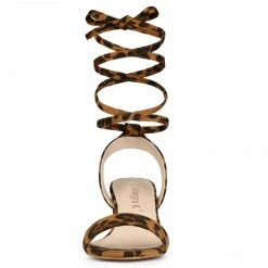 Allegra K Shoes Women's Opened Toe Chunky Mid Heeled Lace Up Sandals