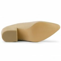 Allegra K Women's Pointed Toe Slip On Block Heel Slide Mules Shoes