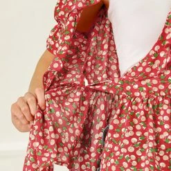 Allegra K Women's Sweet Fruit Crossover V Neck Ruffle Wrap Blouse Top