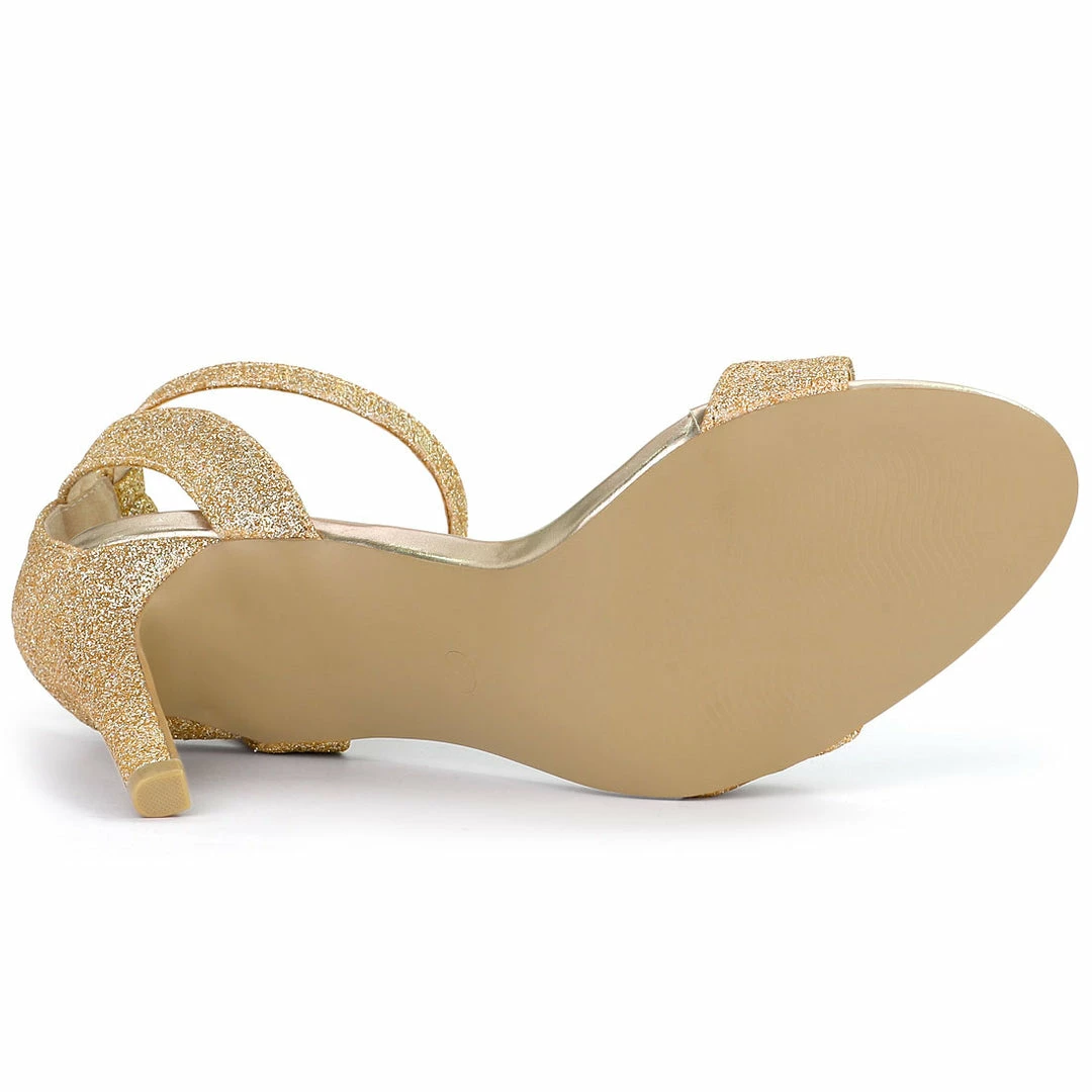 Allegra K Women's Glitter Ankle Strap Stiletto High Heel Sandals 22 Allegra K Women's Glitter Ankle Strap Stiletto High Heel Sandals